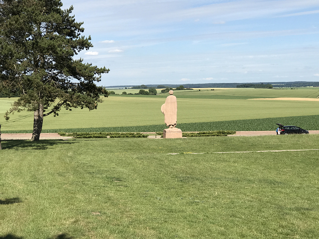 View from halfway up the hill at Les Fantômes, a memorial near Oulchy-le-Château